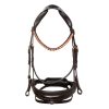 NINFEA STRAIGHT NOSEBAND ROSEGOLD FITTINGS ANATOMIC LEATHER BRIDLE - immagine 11
