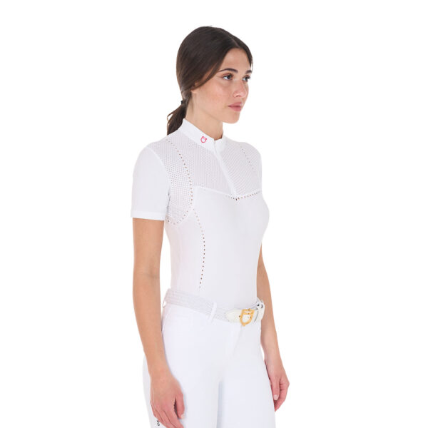 WOMEN'S PERFORATED COMPETITION POLO SHIRT SS ZIP - immagine 4