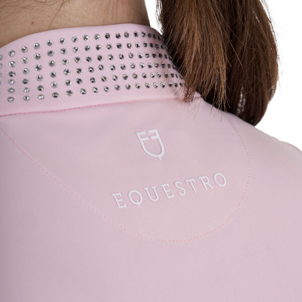 WOMEN'S COLLAR STRASS TRAINING POLO SHIRT SS ZIP - immagine 5