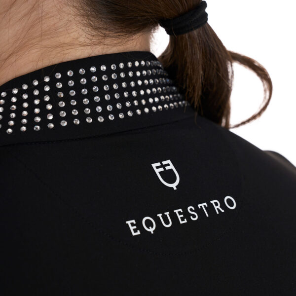 WOMEN'S COLLAR STRASS TRAINING POLO SHIRT SS ZIP - immagine 12