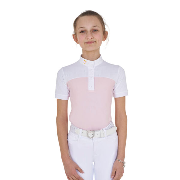 GIRL POLO SHIRT SS BUTTONS 1/2 MESH - immagine 2